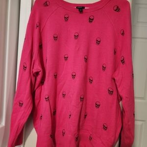 Pink Skull Pattern Sweater